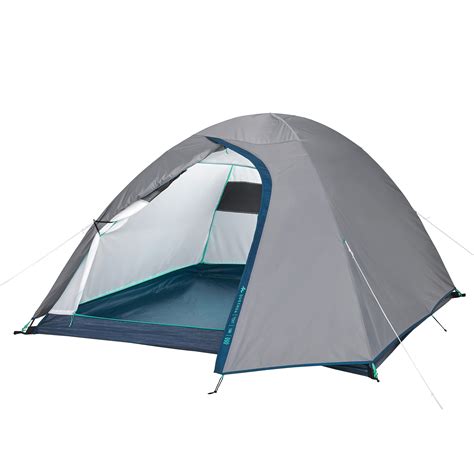 The hollow pole used to prop up the tent is made of high quality fiberglass. . Decathlon tent 3 person